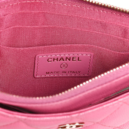 Chanel Caviar Quilted Classic Zip Pouch Pink 6 of 12