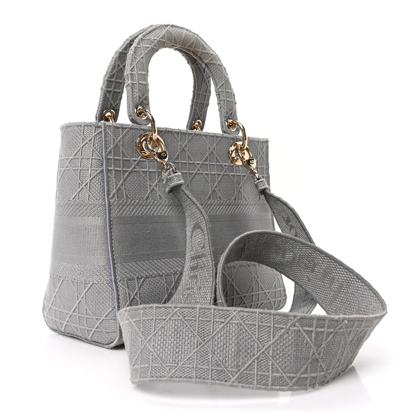 Canvas Embroidered Cannage Medium Lady D-Lite Gray