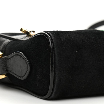 Gucci Suede Patent Web Mini Ophidia Shoulder Bag Black 9 of 10
