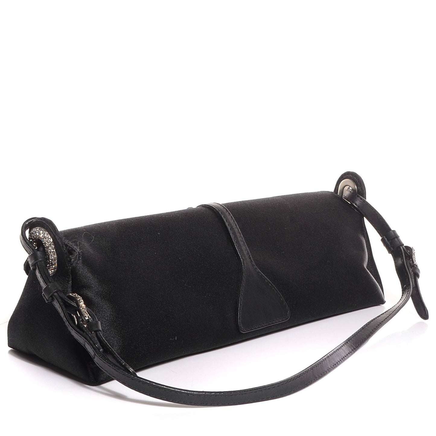 Satin Swarovski Crystal Tulita Evening Bag Black