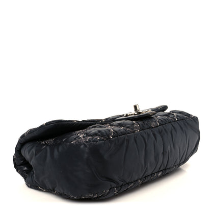 Chanel Nylon Quilted Tweed Stitch Medium Bubble Flap Black 4 of 12