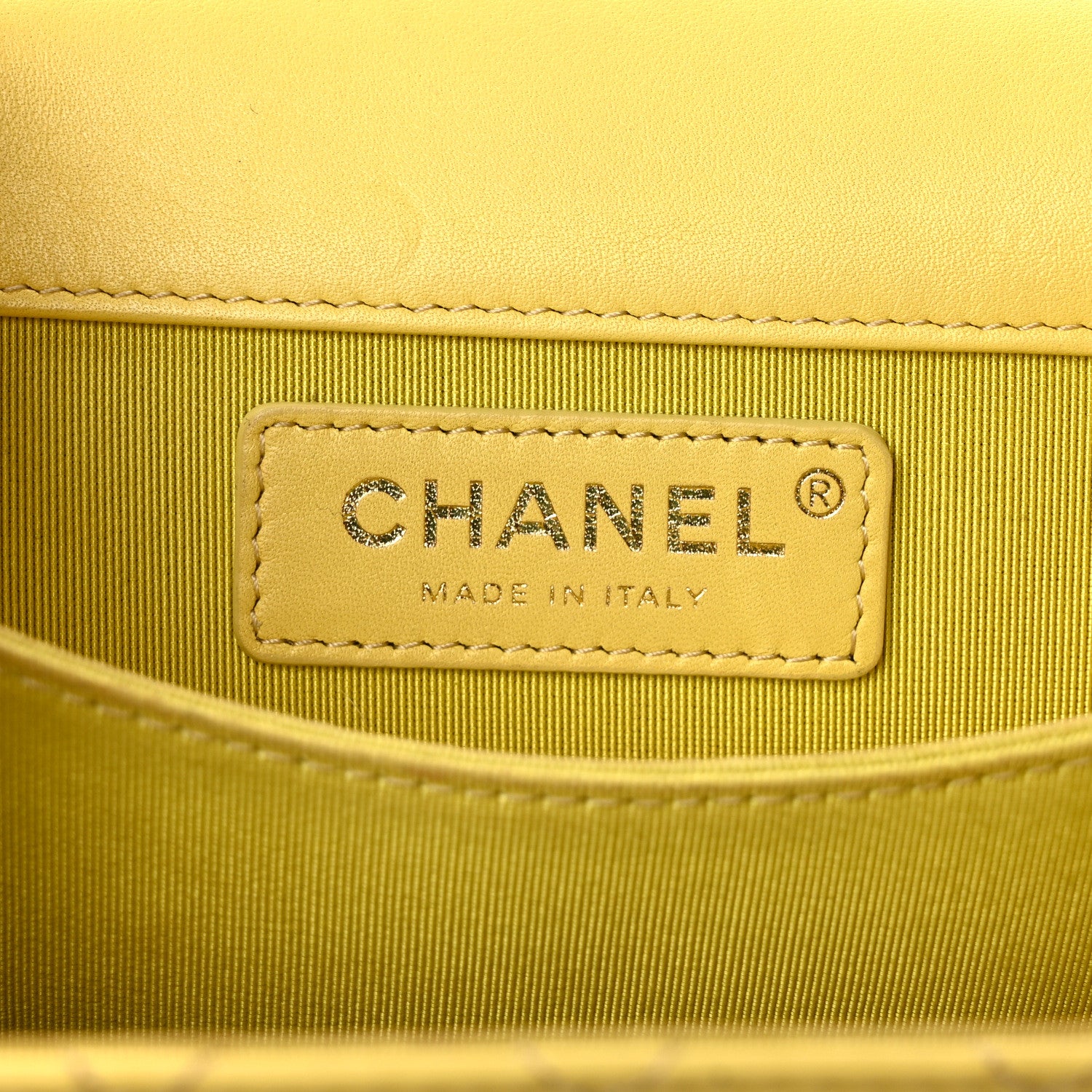 Chanel Calfskin Quilted North South Boy Flap Yellow 6 of 13
