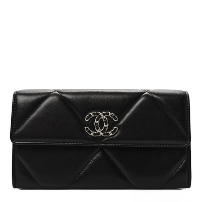 Chanel Lambskin Quilted Chanel 19 Flap Wallet Black 1 of 8