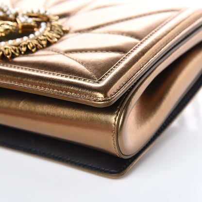 Dolce & Gabbana Metallic Calfskin Medium Devotion Crossbody Bag Gold 10 of 12