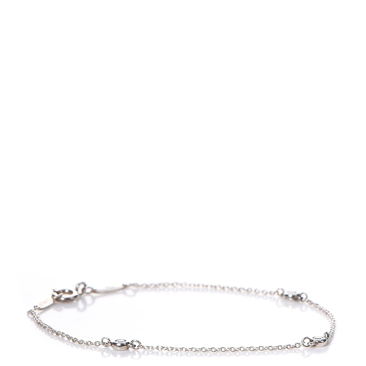 Tiffany Sterling Silver Diamond .09ct Elsa Peretti Diamonds By The Yard Bracelet 1 of 10