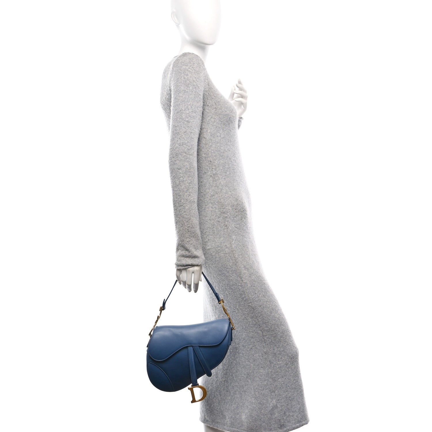Christian Dior Calfskin Gradient Saddle Bag Indigo Blue 2 of 10