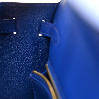Hermes Epsom Kelly Sellier 25 Bleu Royal 7 of 11