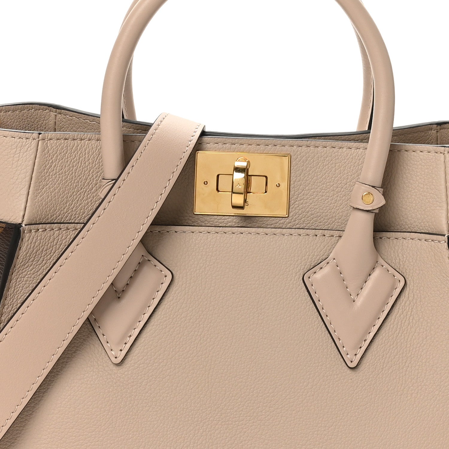 Louis Vuitton Calfskin Monogram On My Side PM Greige 7 of 9