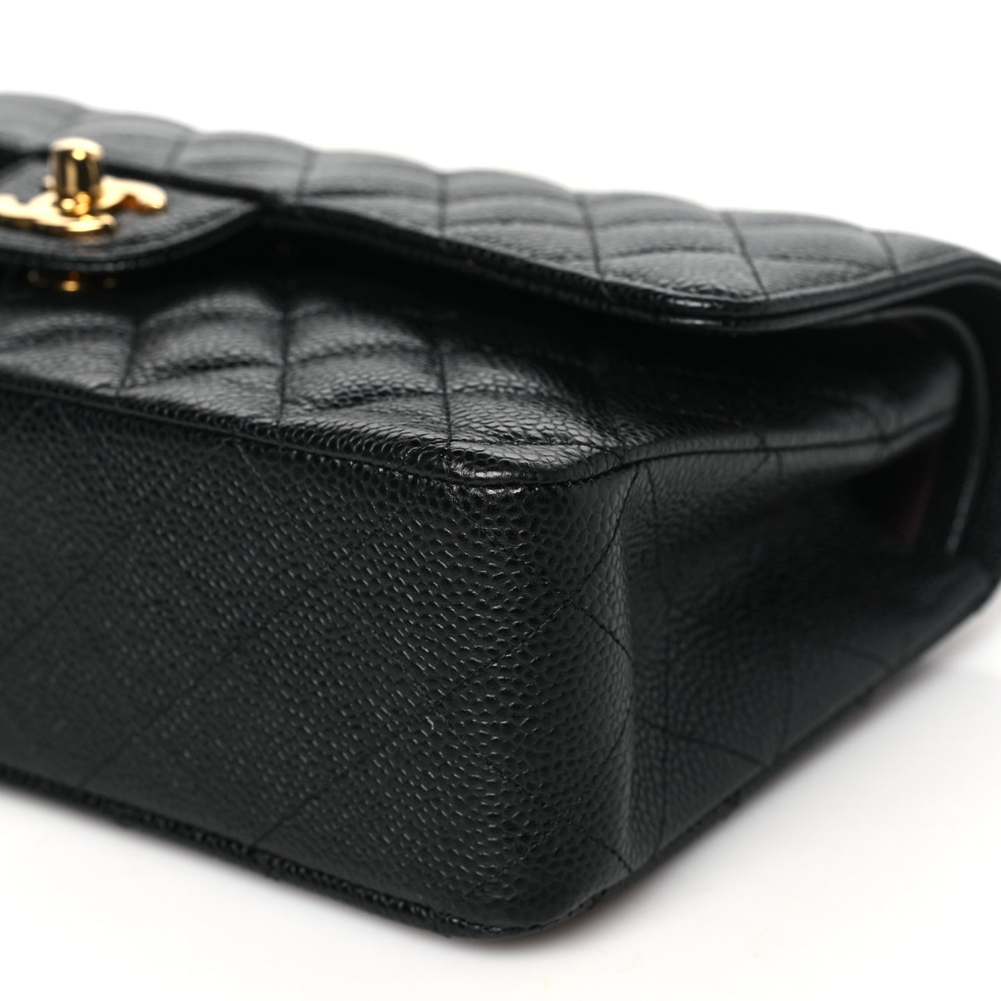Caviar Quilted Medium Double Flap Black