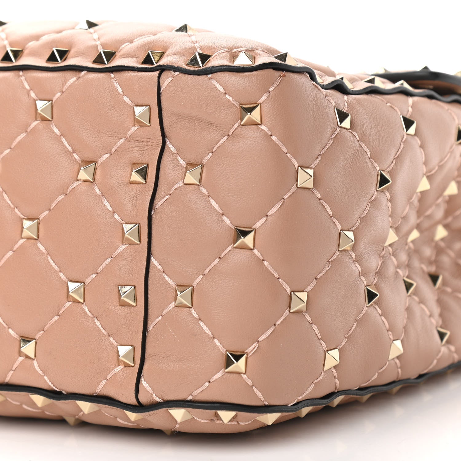 Valentino Garavani Nappa Large Rockstud Spike Shoulder Bag Soft Noisette 9 of 9