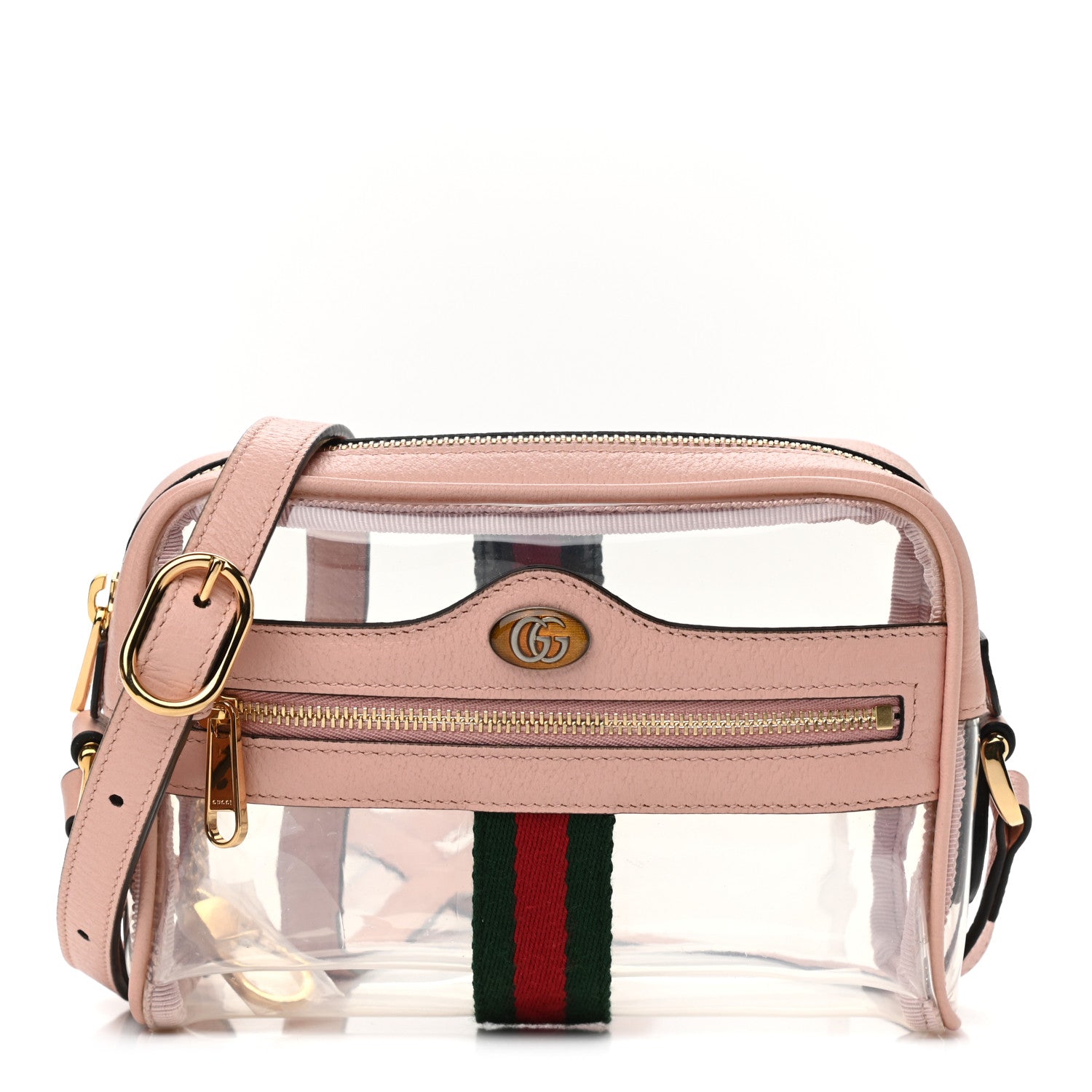 Gucci Vinyl Web Mini Ophidia Transparent Shoulder Bag Perfect Pink 1 of 8