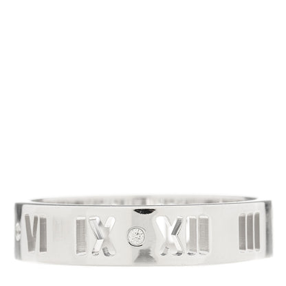 Tiffany 18K White Gold Diamond Atlas Pierced Ring 60 9 1 of 5