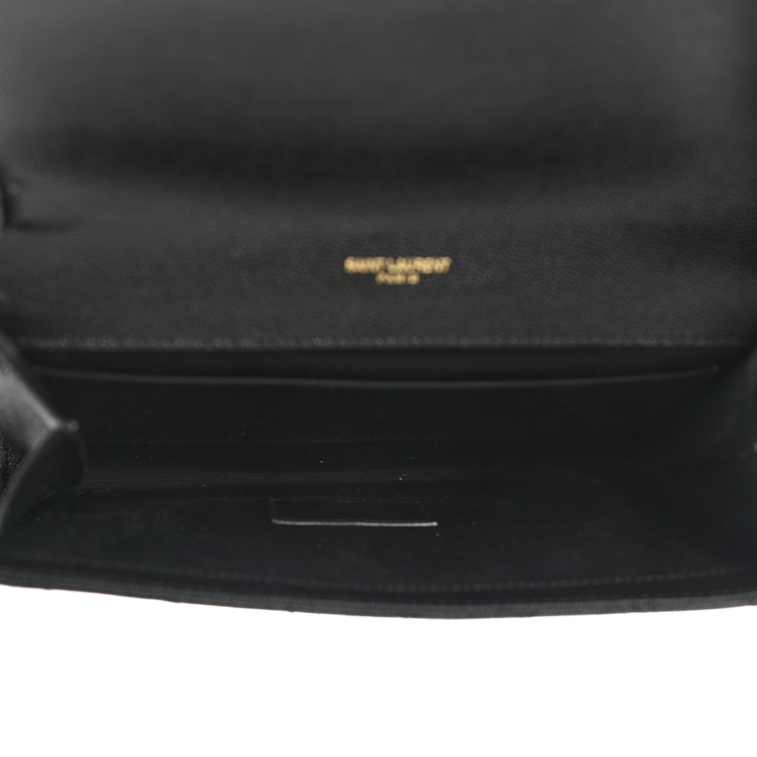 Saint Laurent Grain De Poudre Textured Mixed Matelasse Triquilt Monogram Clutch Black 6 of 8