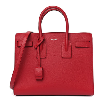 Saint Laurent Grained Calfskin Small Sac De Jour Lipstick Red 1 of 7