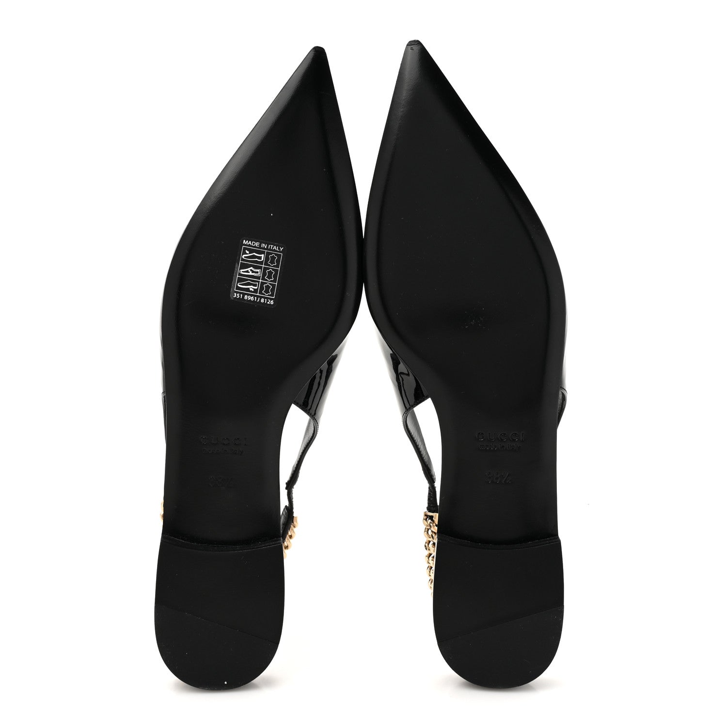Gucci Patent Signoria Ballet Slingback Ballet Flat 38.5 Black 7 of 12