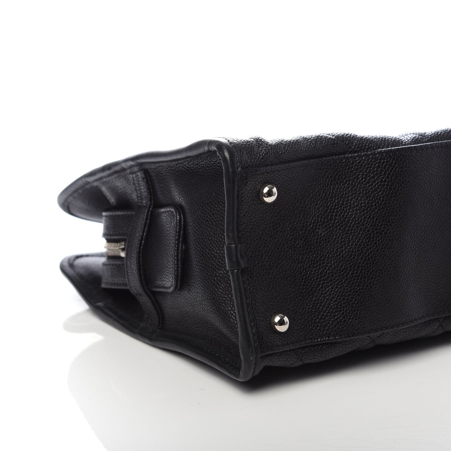 Caviar Quilted French Riviera Tote Black