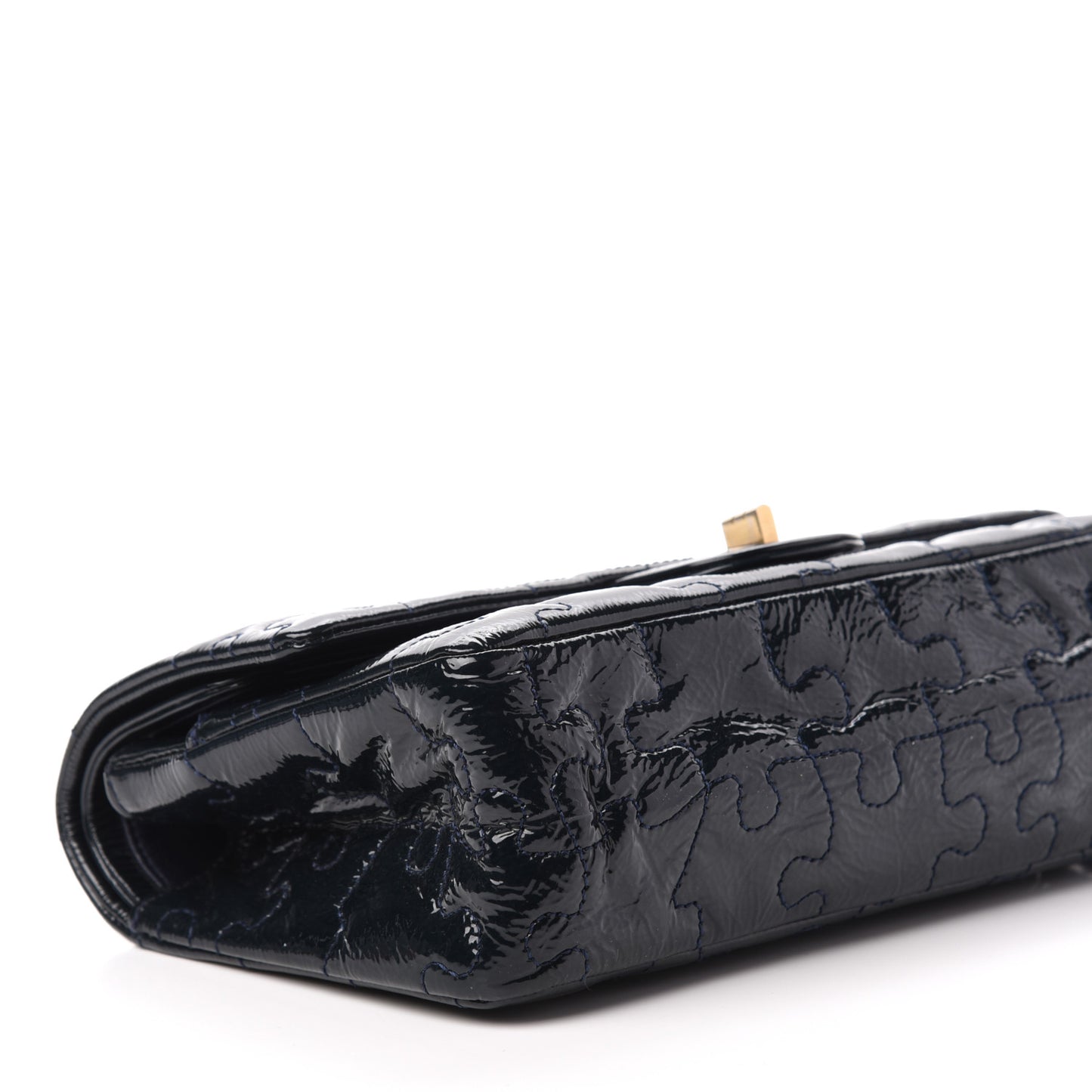 Crackled Patent Calfskin Puzzle 2.55 Reissue 225 Flap Black