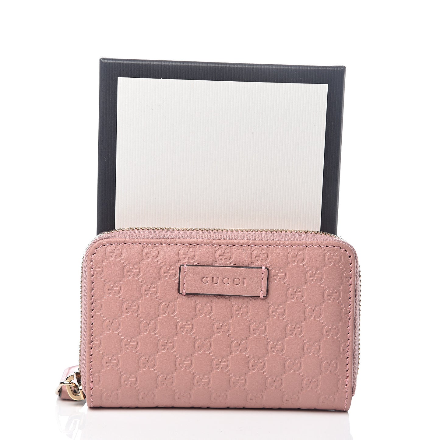 Microguccissima Zip Around Card Case Soft Pink