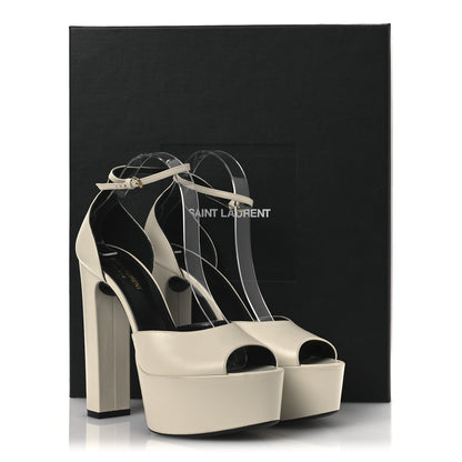 Saint Laurent New Belfagor Jodie 95 Platform Sandals 40 Pearl 13 of 13