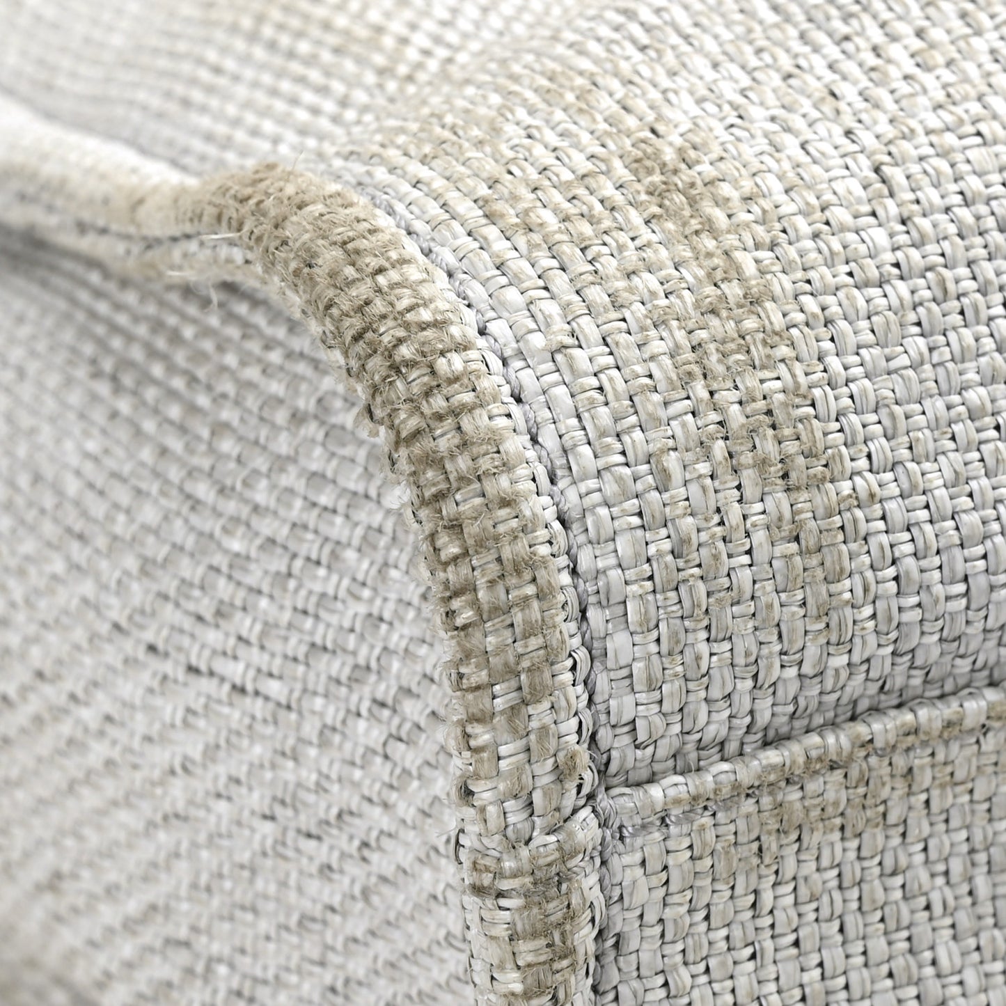 Woven Straw Raffia Small Deauville Tote Grey