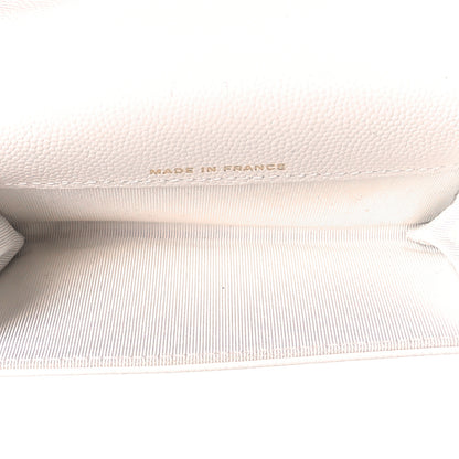 Chanel Caviar Quilted Flap Card Holder Wallet White 6 of 10