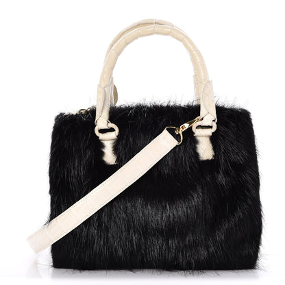 Nancy Gonzalez Mink Crocodile Executive Double Zip Crossbody Tote Black White 1 of 8