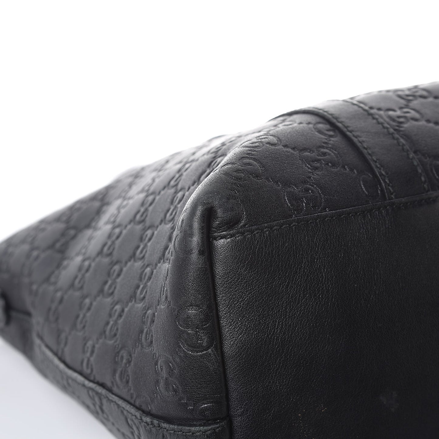 Guccissima Large GG Charm Convertible Dome Satchel Black