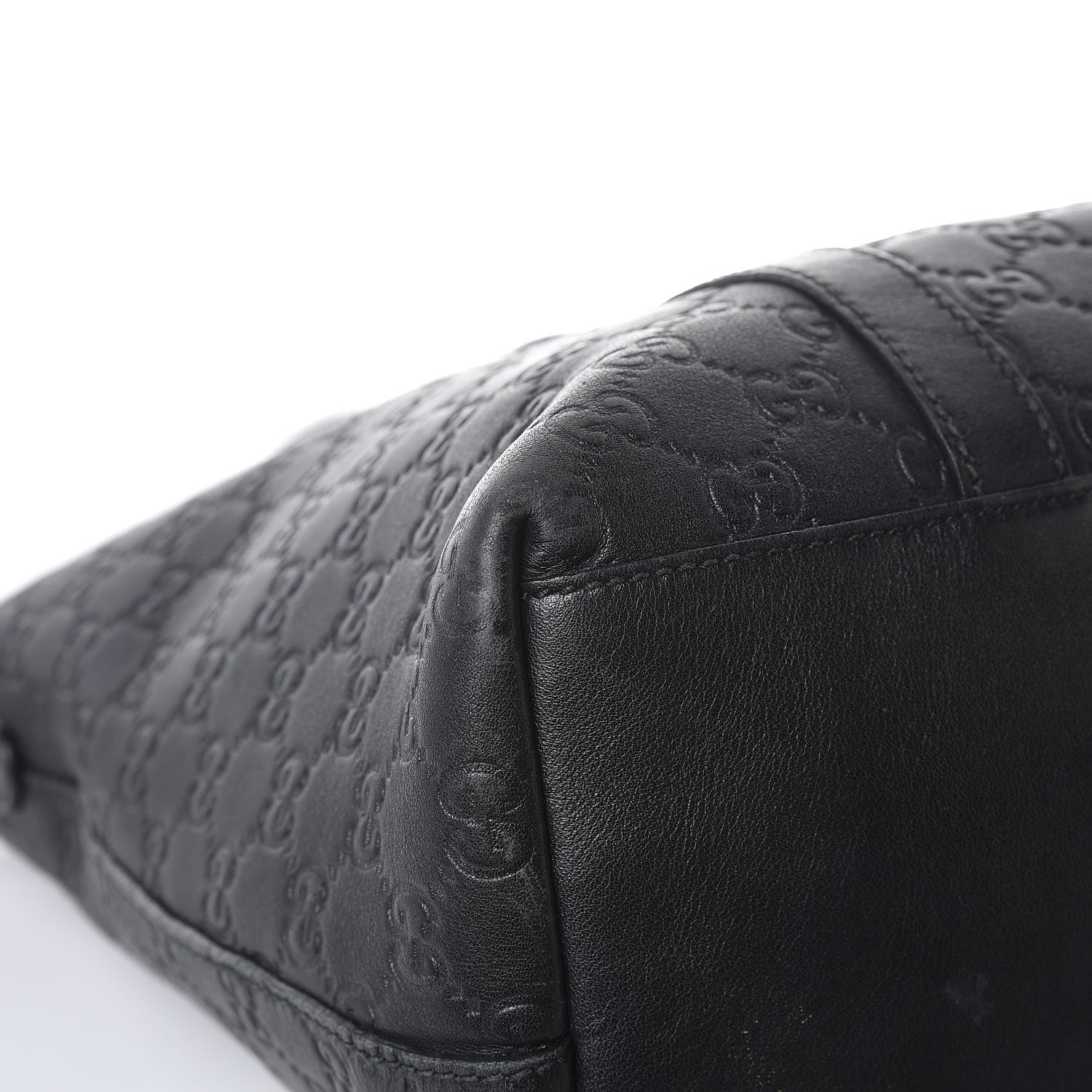 Gucci Guccissima Large GG Charm Convertible Dome Satchel Black 11 of 12