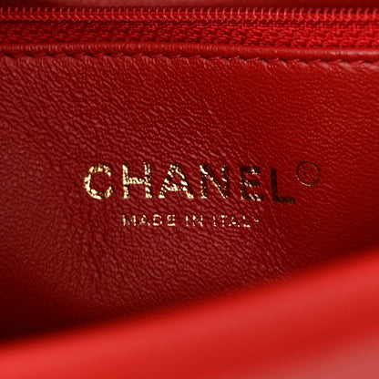 Chanel Calfskin Chevron Quilted Casual Trip Clutch Red 6 of 11