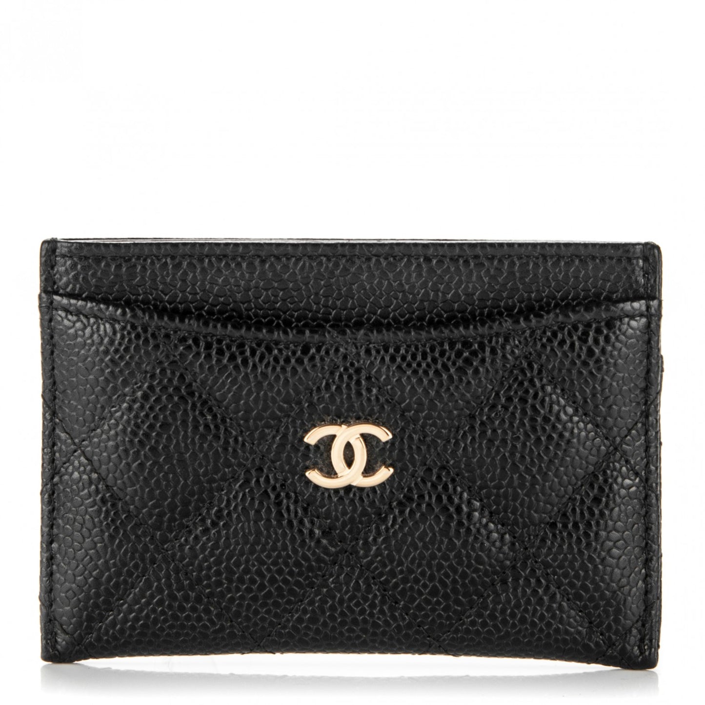 Caviar Quilted Card Holder Black