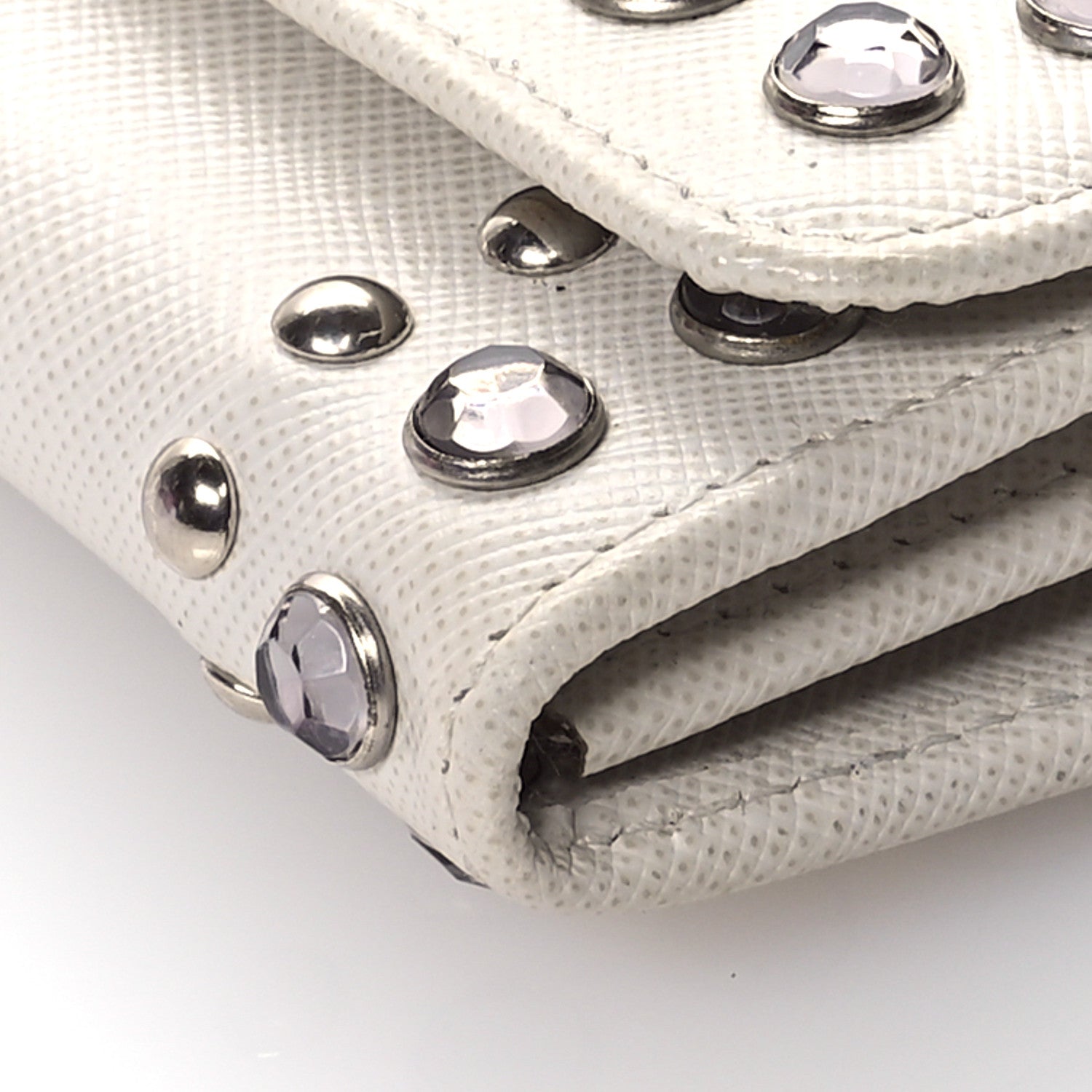 Prada Saffiano Crystal Studded Wallet On Strap Talco 11 of 12