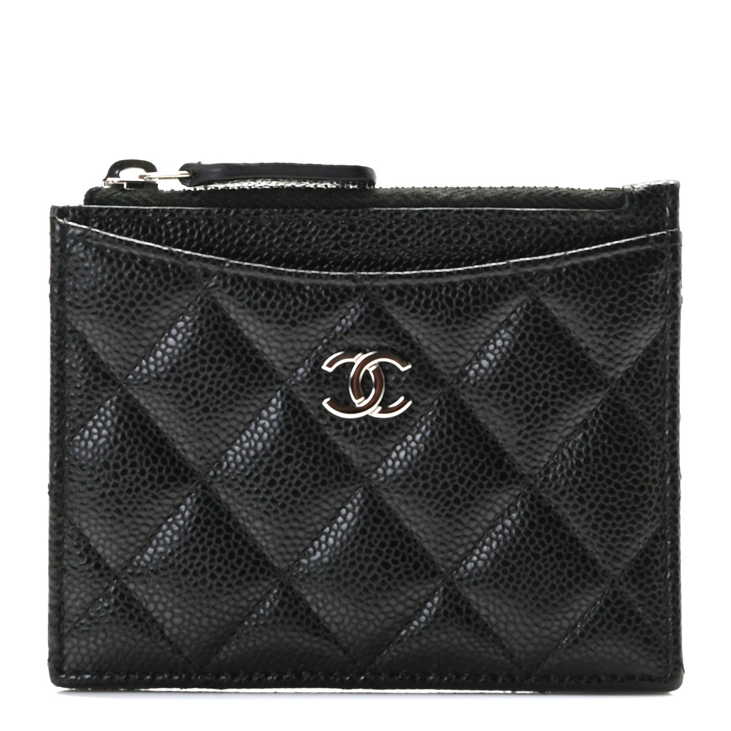 Chanel Caviar Quilted CC Zip Card Holder Black 4 of 22