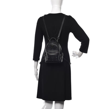 MCM Visetos Studded X-Mini Bebe Boo Backpack Black 2 of 9