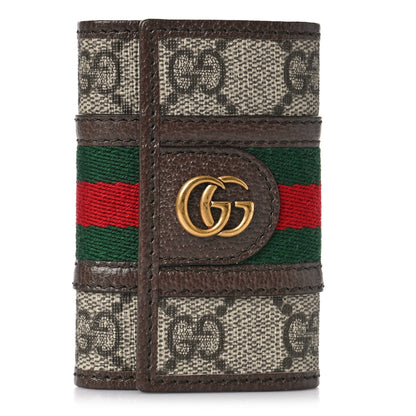Gucci GG Supreme Monogram Web Ophidia 6 Key Holder Case Beige New Acero 1 of 9