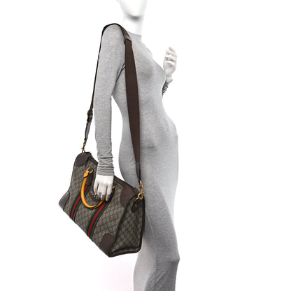 Gucci Soft GG Supreme Monogram Web Neo Vintage Duffle Bag Beige New Acero Crop 2 of 10