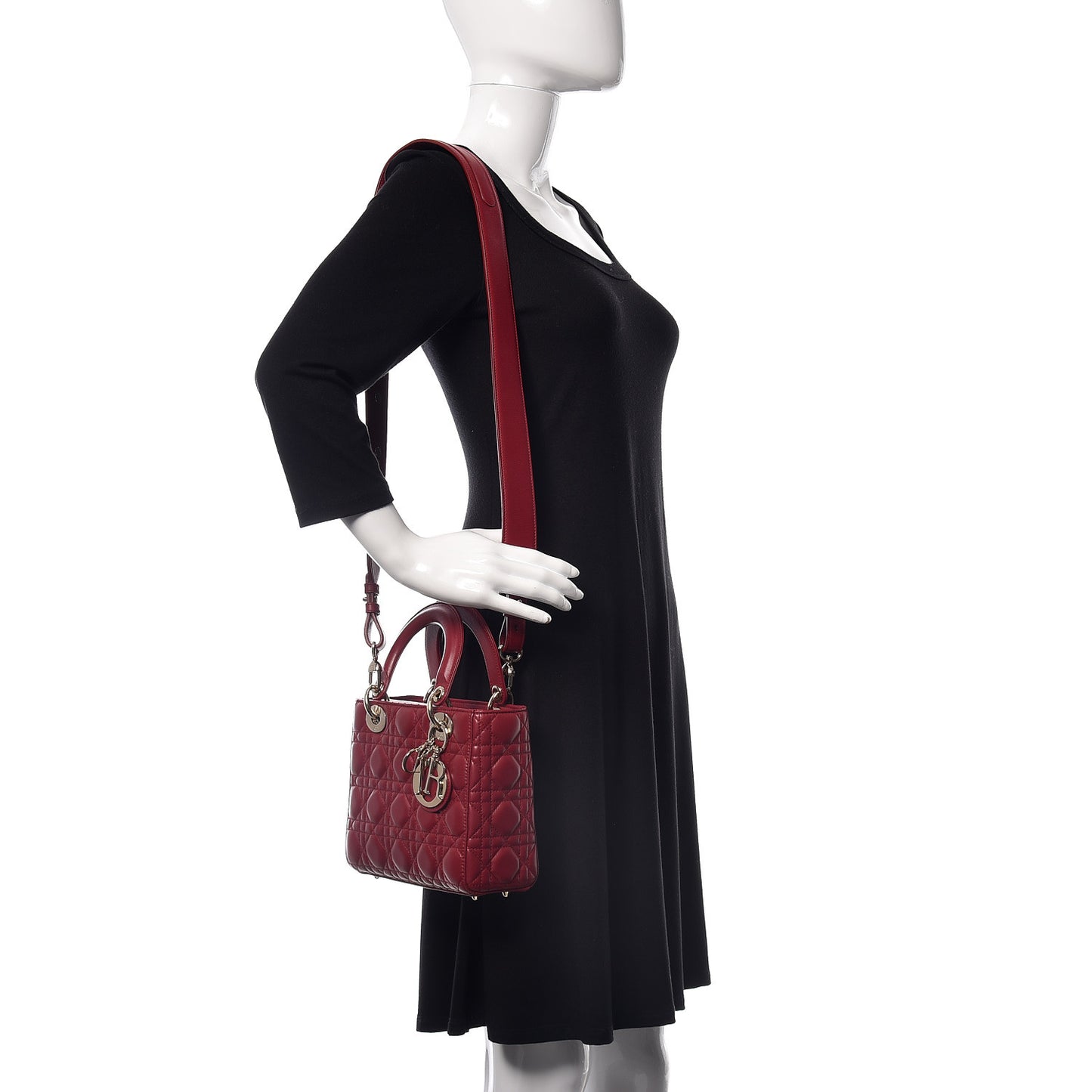 Lambskin Cannage Small My Lady Dior Red