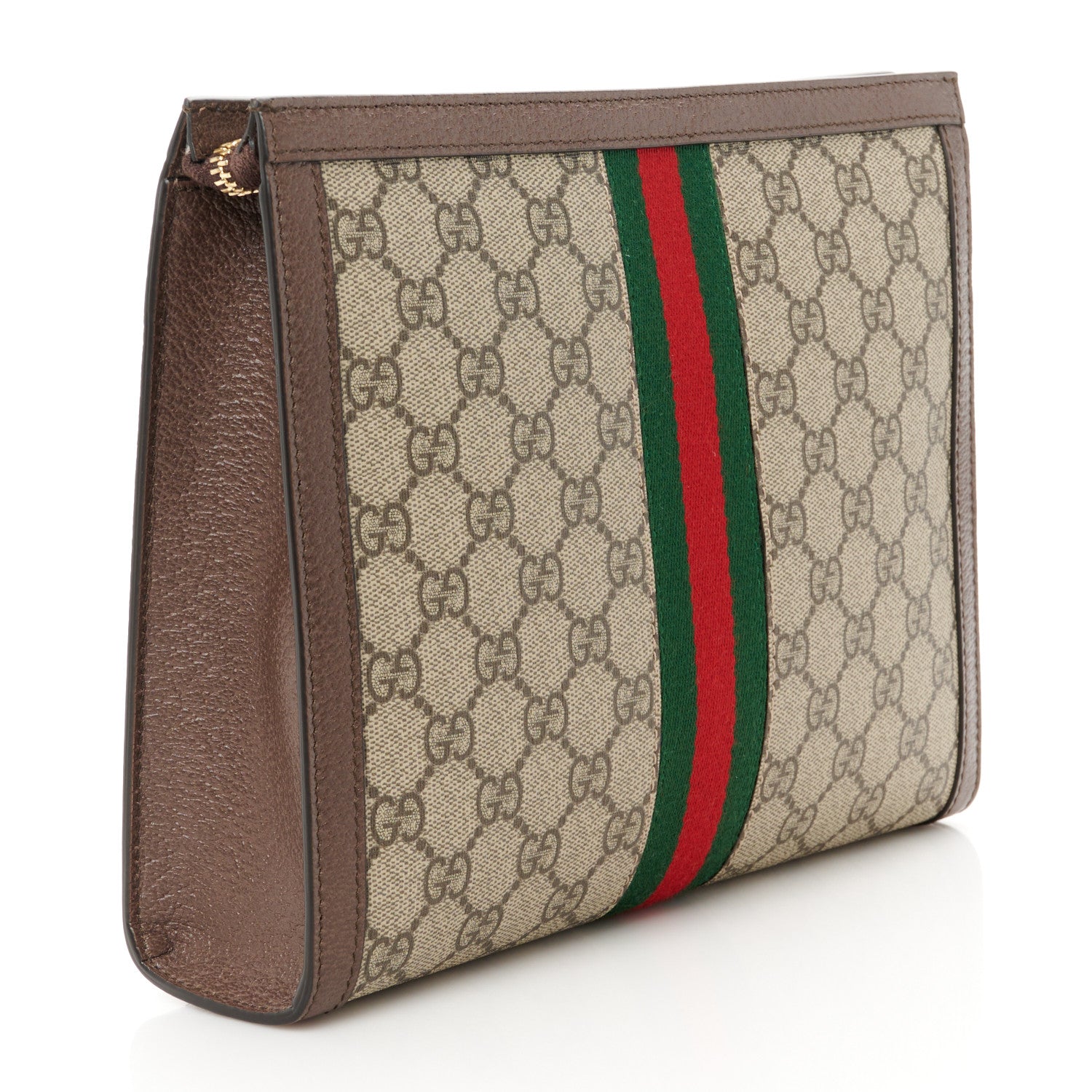 Gucci GG Supreme Monogram Web Ophidia Pouch Brown 3 of 9