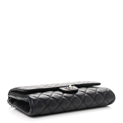 Chanel Lambskin Quilted Clutch With Chain Flap Black 4 of 10