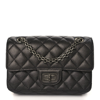 Chanel Metallic Sheepskin Quilted 2.55 Reissue Mini Flap Black 1 of 10