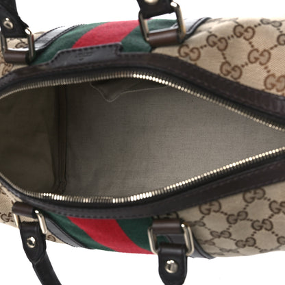 Gucci Monogram Vintage Web Medium Boston Dark Brown 5 of 14