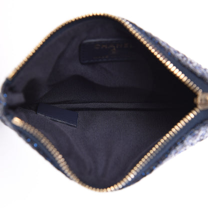 Chanel Woven Straw Raffia Deauville Cosmetic Pouch Blue 5 of 8