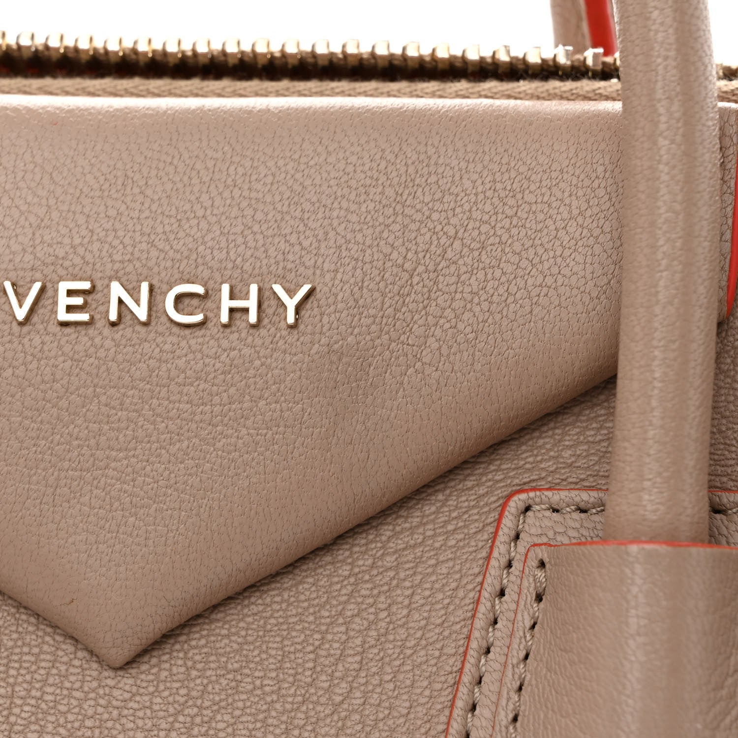 Givenchy Sugar Goatskin Medium Tri-Color Antigona Taupe Black Orange 11 of 17