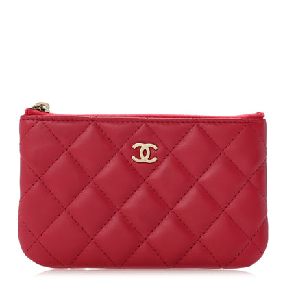 Chanel Lambskin Quilted Small Cosmetic Case Red 1 of 9