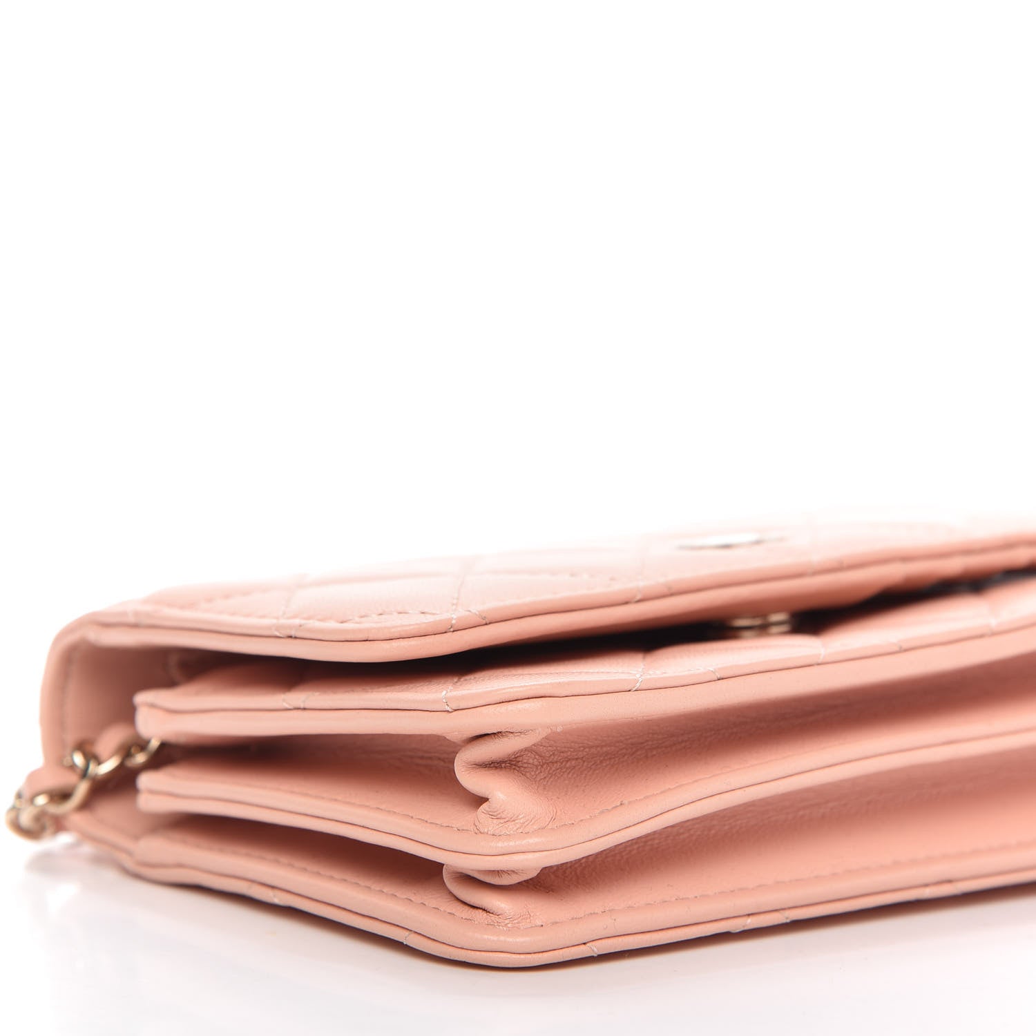 Chanel Lambskin Quilted Mini Wallet On Chain WOC Light Pink 6 of 10