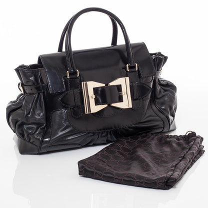 Gucci Leather Queen Tote Black 7 of 10