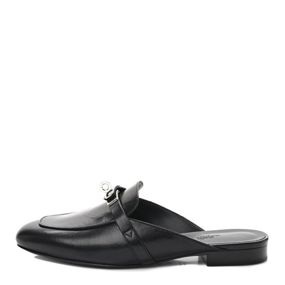 Hermes Goatskin Oz Mules 37.5 Black 1 of 9