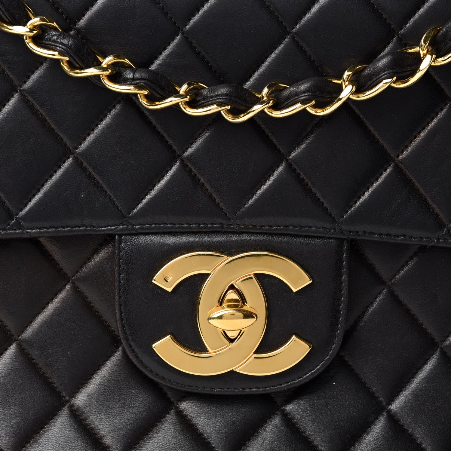 Chanel Lambskin Quilted XL Jumbo Single Flap Black 12 of 12