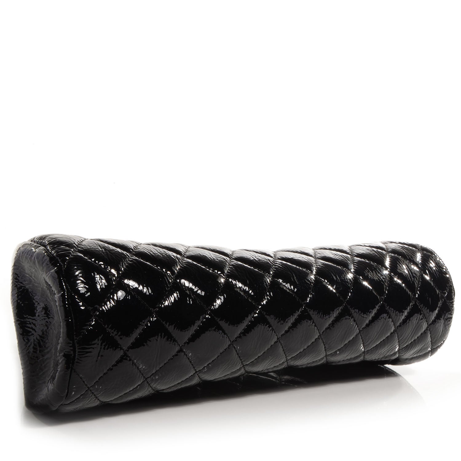 Chanel Distressed Patent Quilted Timeless Clutch Black 4 of 8