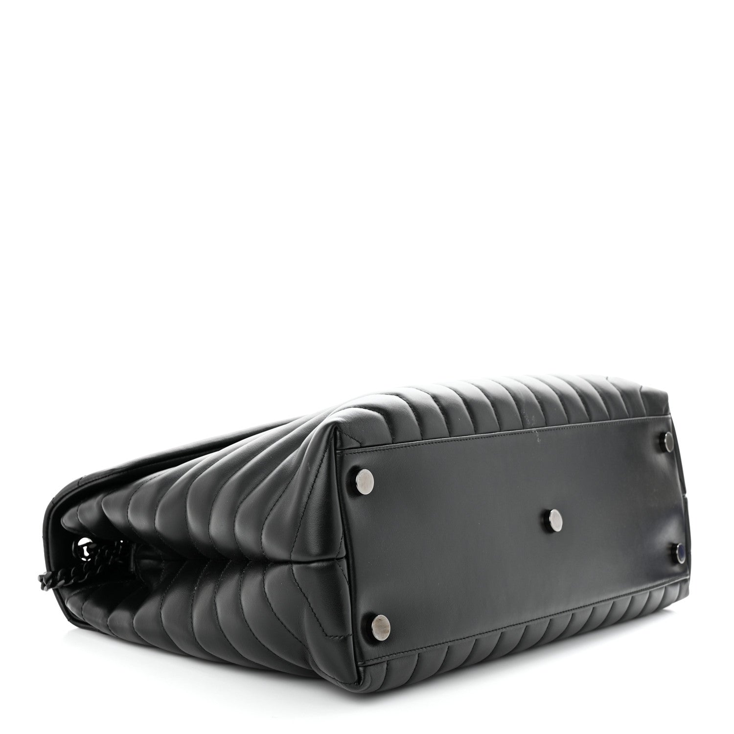 Saint Laurent Calfskin Y Quilted Monogram Monochrome Large Loulou Chain Satchel Black 4 of 12