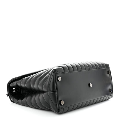 Saint Laurent Calfskin Y Quilted Monogram Monochrome Large Loulou Chain Satchel Black 4 of 12